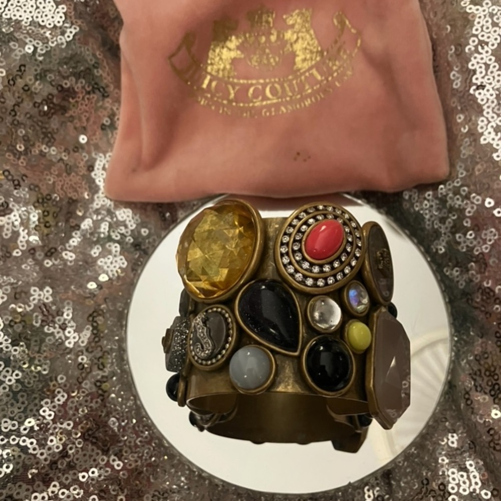 Vintage Juicy Couture Multicolor Gem Cuff Bracelet
